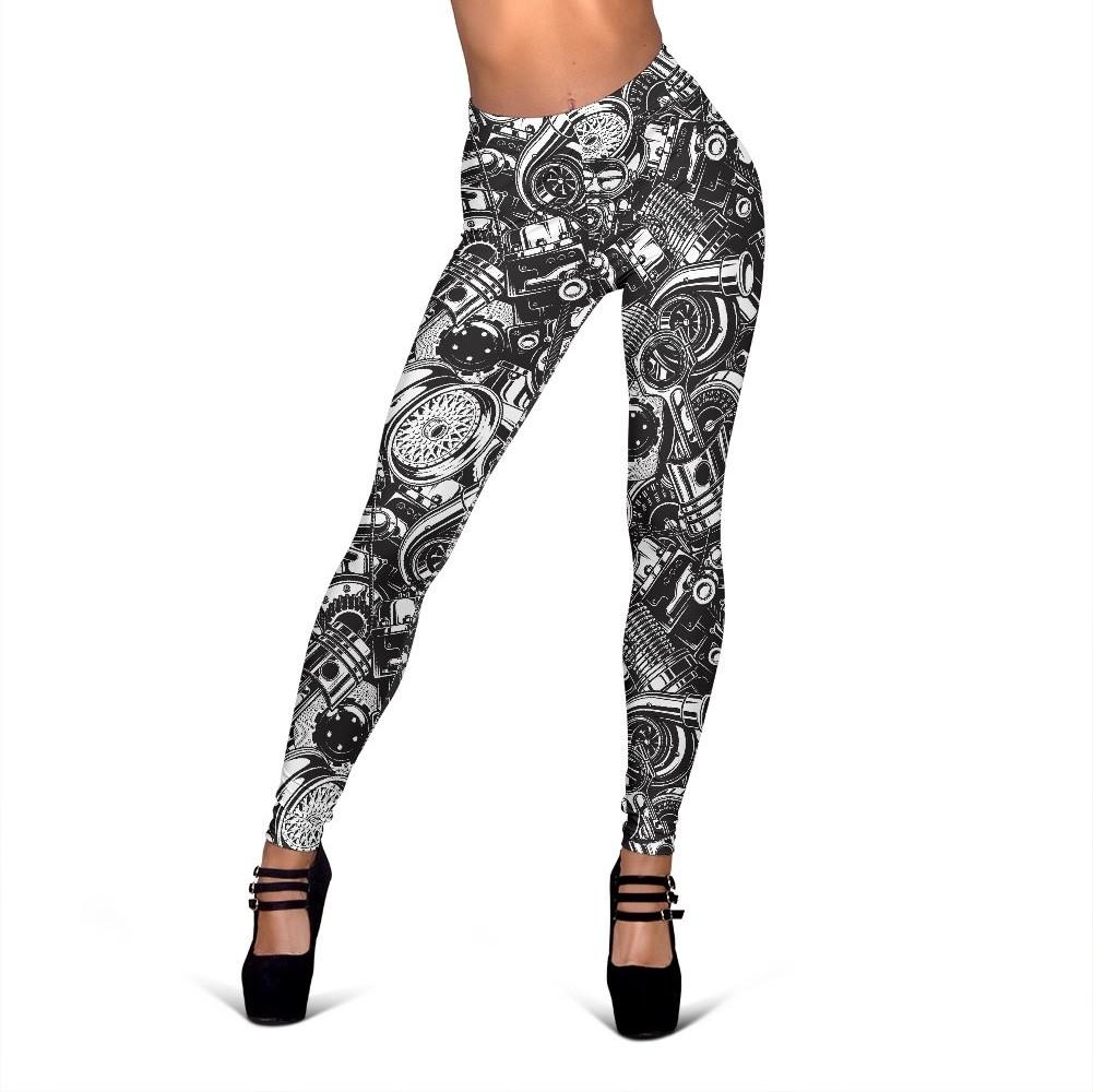 Mechanic Pattern Print Women Leggings-grizzshop