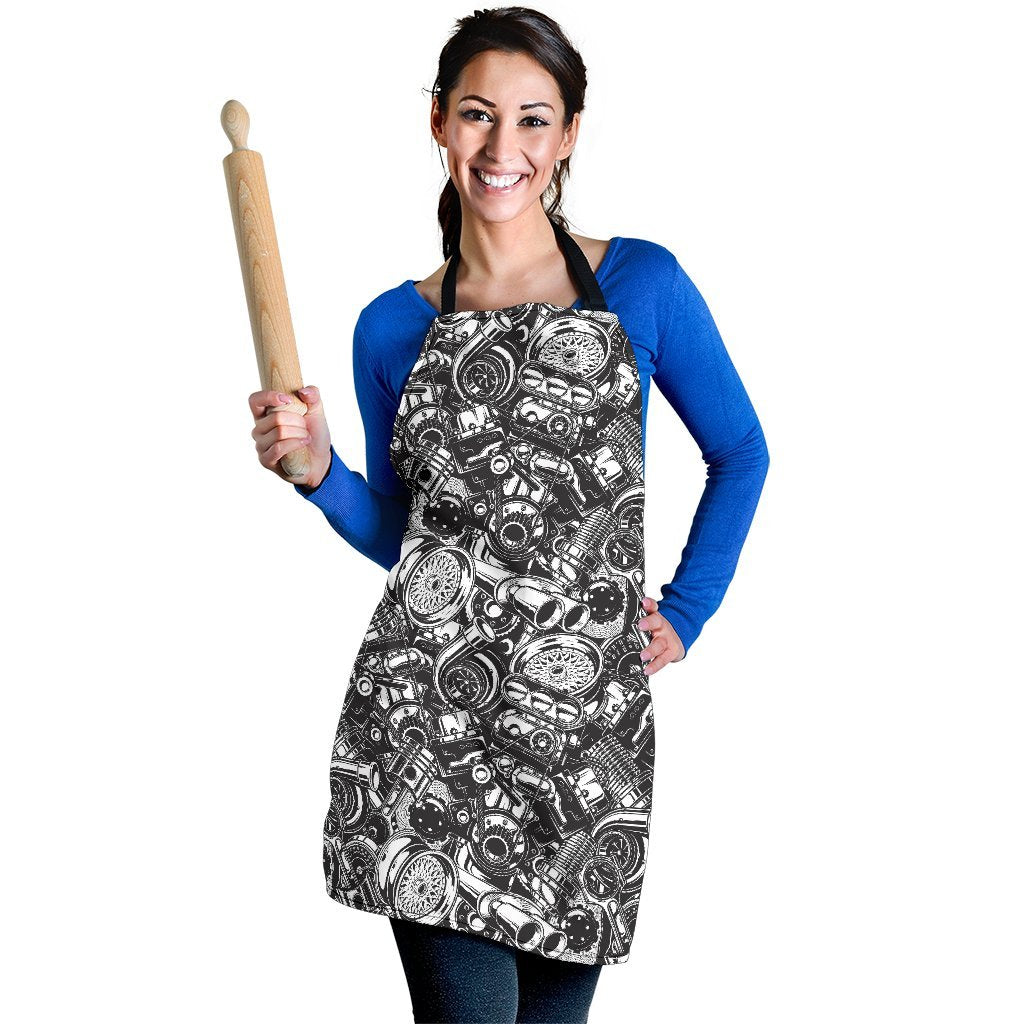 Mechanic Pattern Print Women's Apron-grizzshop