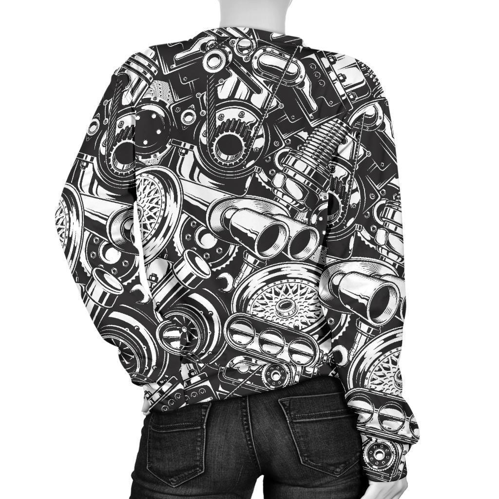 Mechanic Pattern Print Women's Sweatshirt-grizzshop