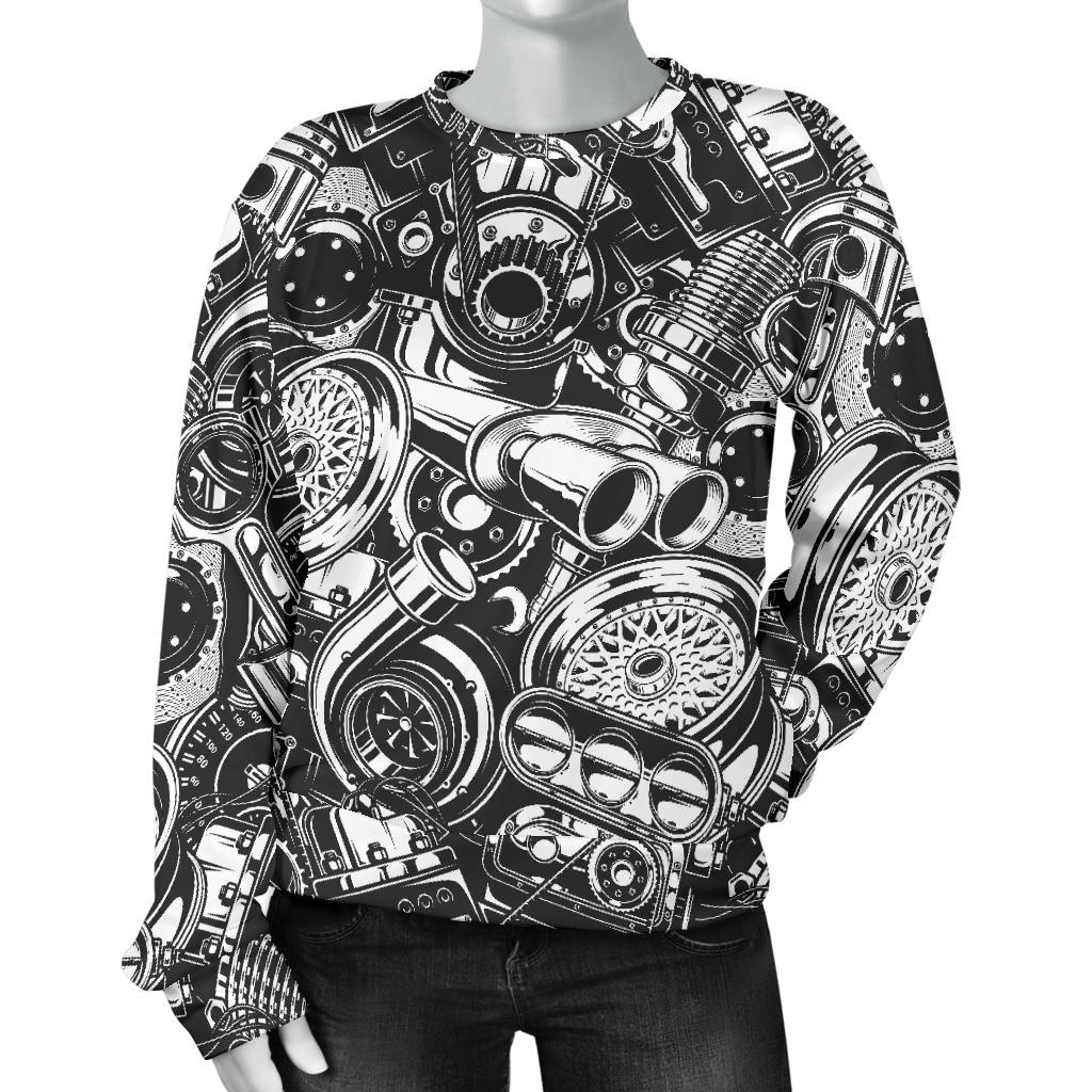 Mechanic Pattern Print Women's Sweatshirt-grizzshop