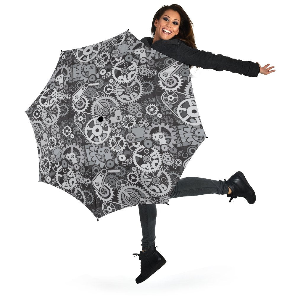 Mechanic Print Pattern Automatic Foldable Umbrella-grizzshop