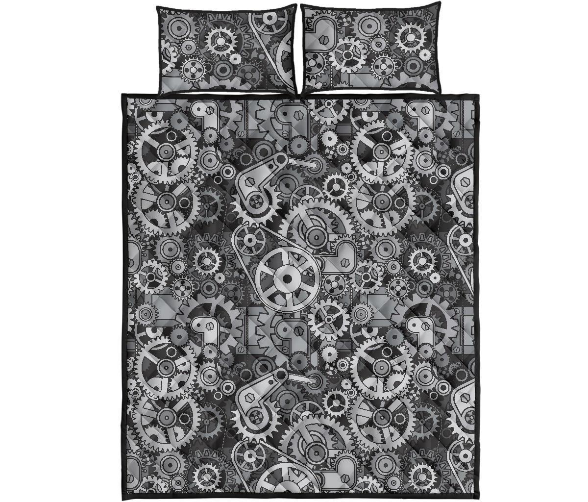Mechanic Print Pattern Bed Set Quilt-grizzshop