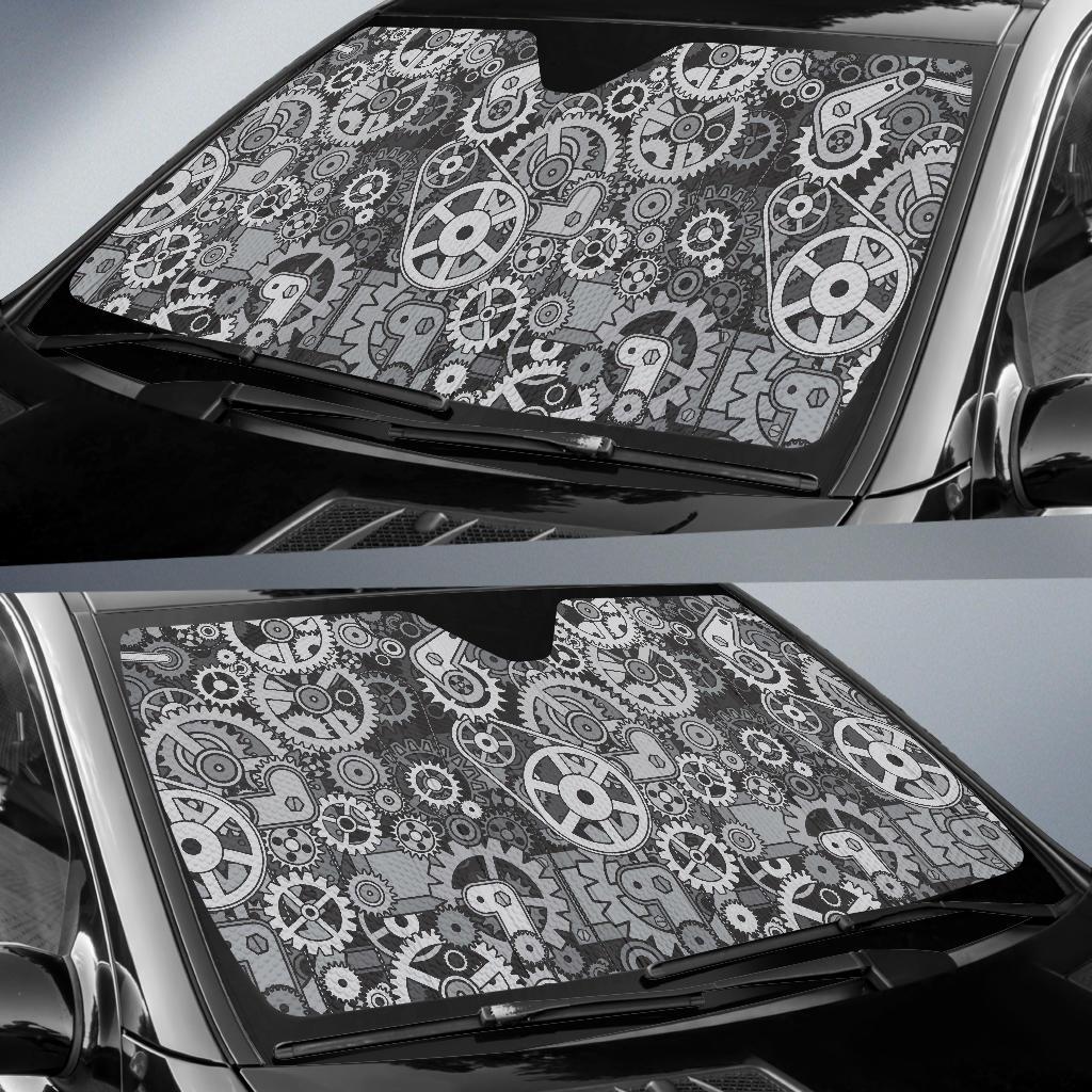 Mechanic Print Pattern Car Sun Shade-grizzshop
