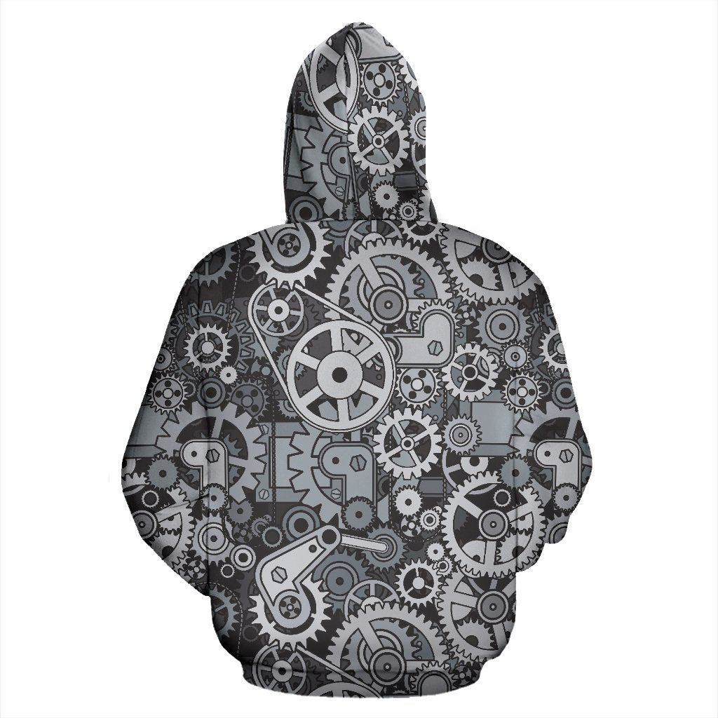 Mechanic Print Pattern Men Women Pullover Hoodie-grizzshop