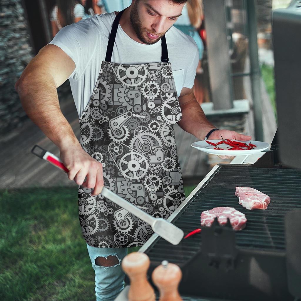 Mechanic Print Pattern Men's Apron-grizzshop