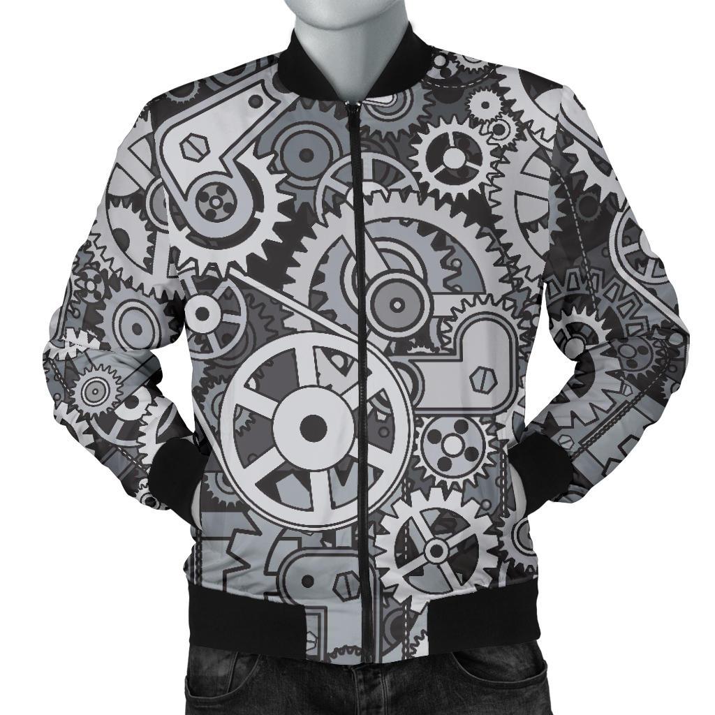 Mechanic Print Pattern Men's Bomber Jacket-grizzshop