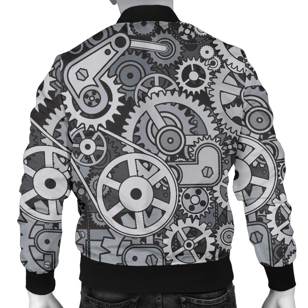 Mechanic Print Pattern Men's Bomber Jacket-grizzshop