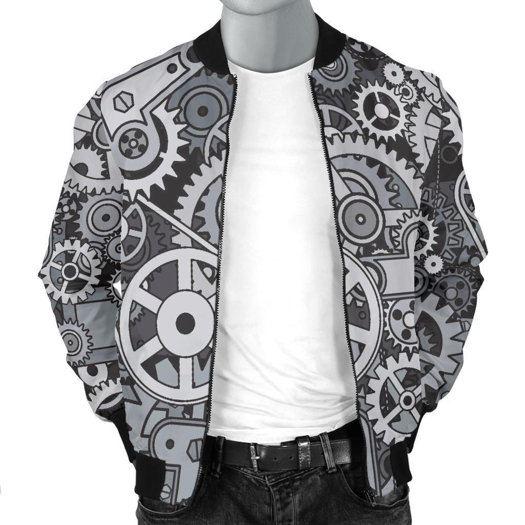 Mechanic Print Pattern Men's Bomber Jacket-grizzshop