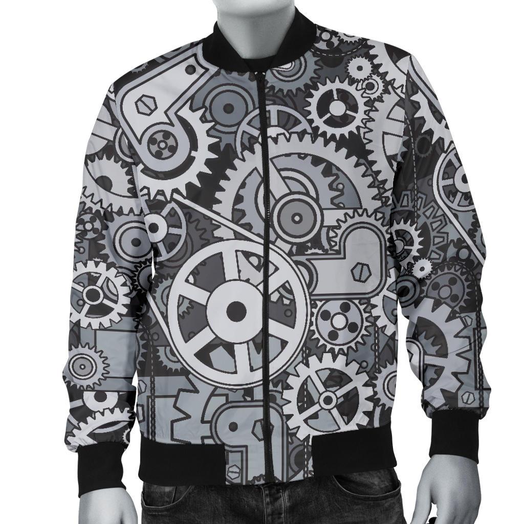 Mechanic Print Pattern Men's Bomber Jacket-grizzshop