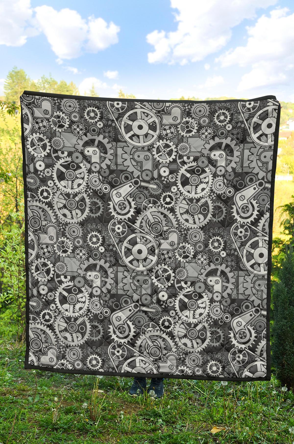 Mechanic Print Pattern Quilt-grizzshop