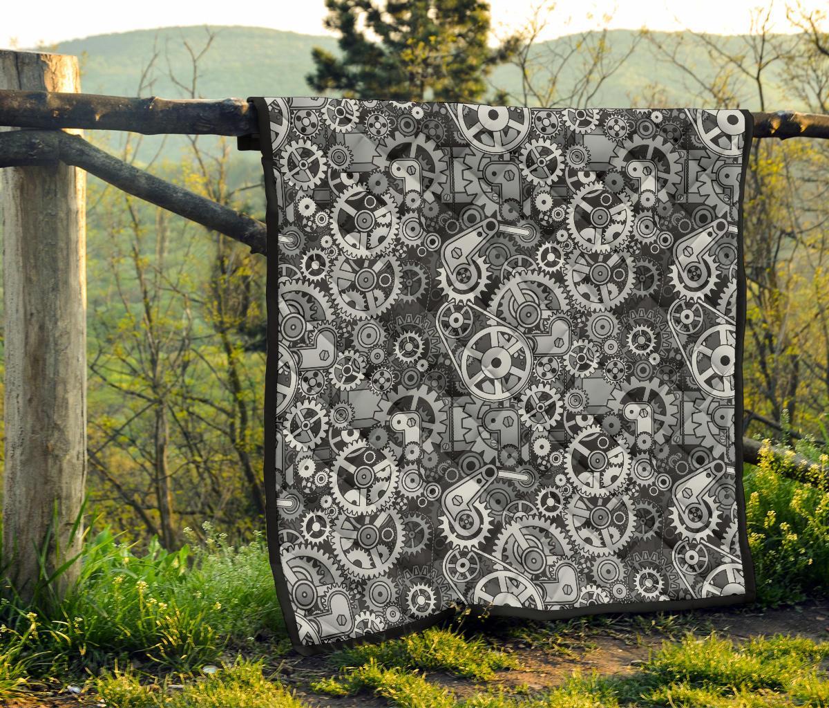 Mechanic Print Pattern Quilt-grizzshop