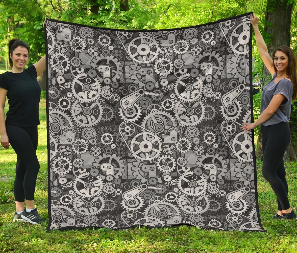 Mechanic Print Pattern Quilt-grizzshop