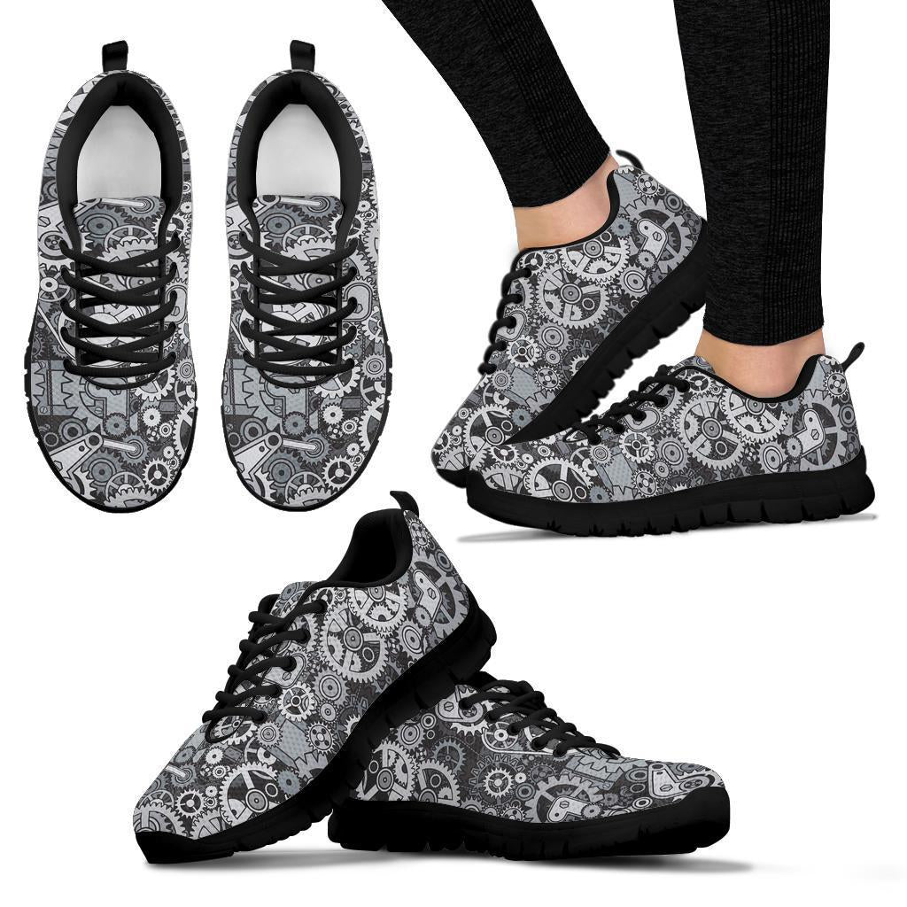 Mechanic Print Pattern Sneaker Shoes For Men Women-grizzshop