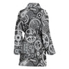 Mechanic Print Pattern Women Long Robe-grizzshop