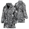 Mechanic Print Pattern Women Long Robe-grizzshop