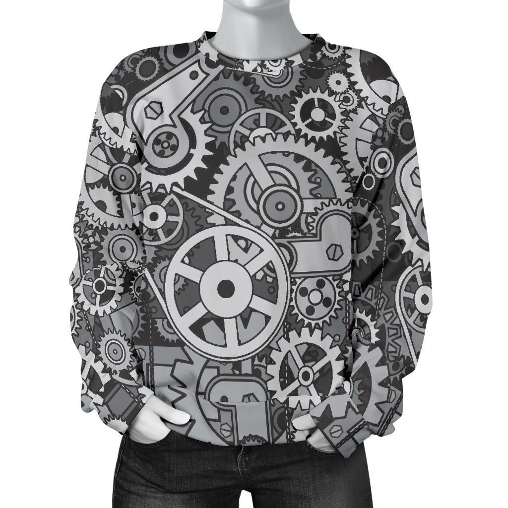 Mechanic Print Pattern Women's Sweatshirt-grizzshop
