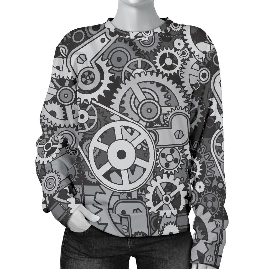 Mechanic Print Pattern Women's Sweatshirt-grizzshop