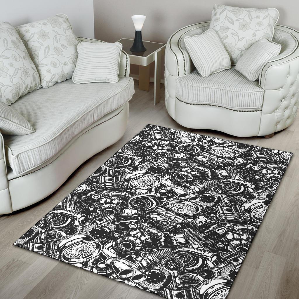 Mechanic Pattern Print Floor Mat-grizzshop