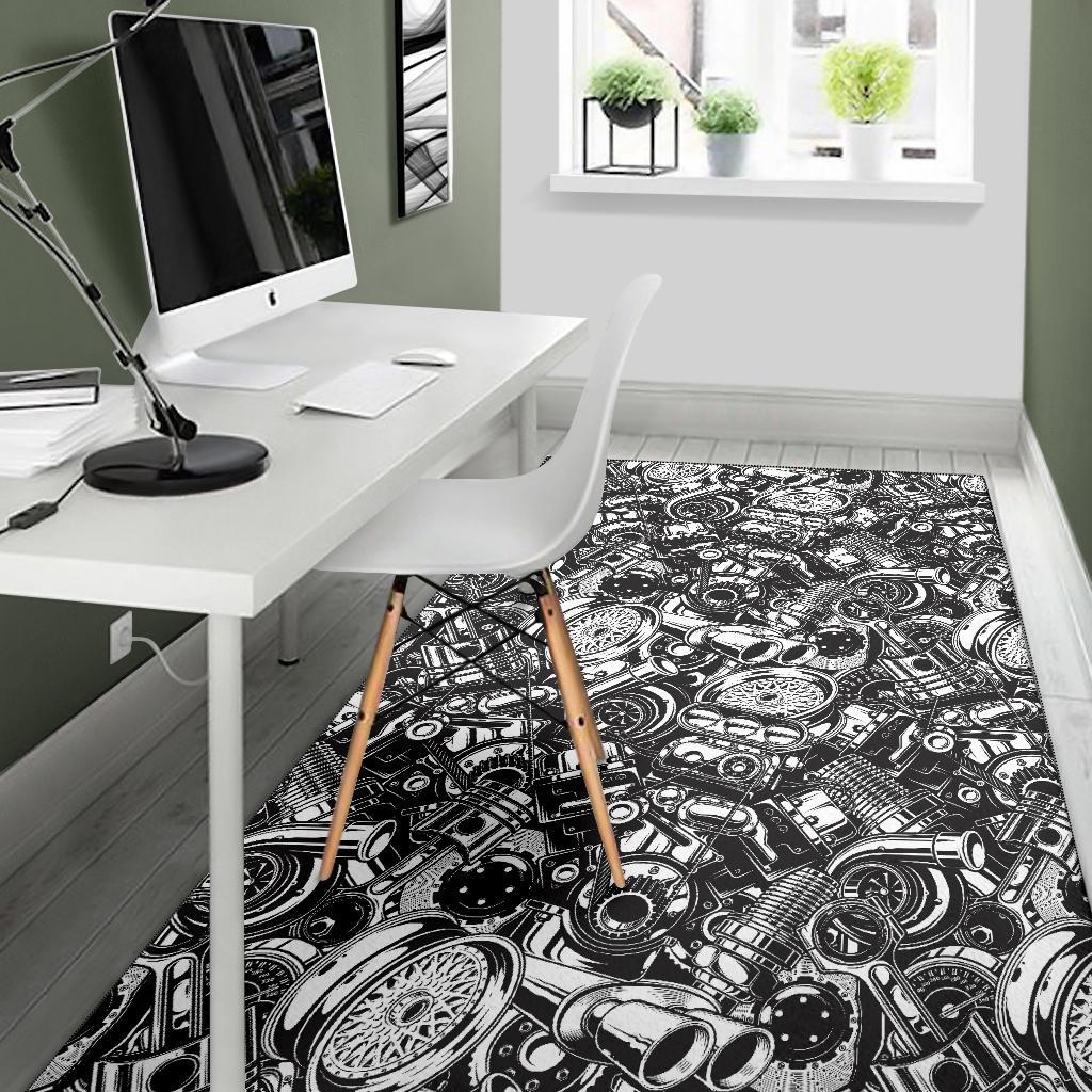Mechanic Pattern Print Floor Mat-grizzshop