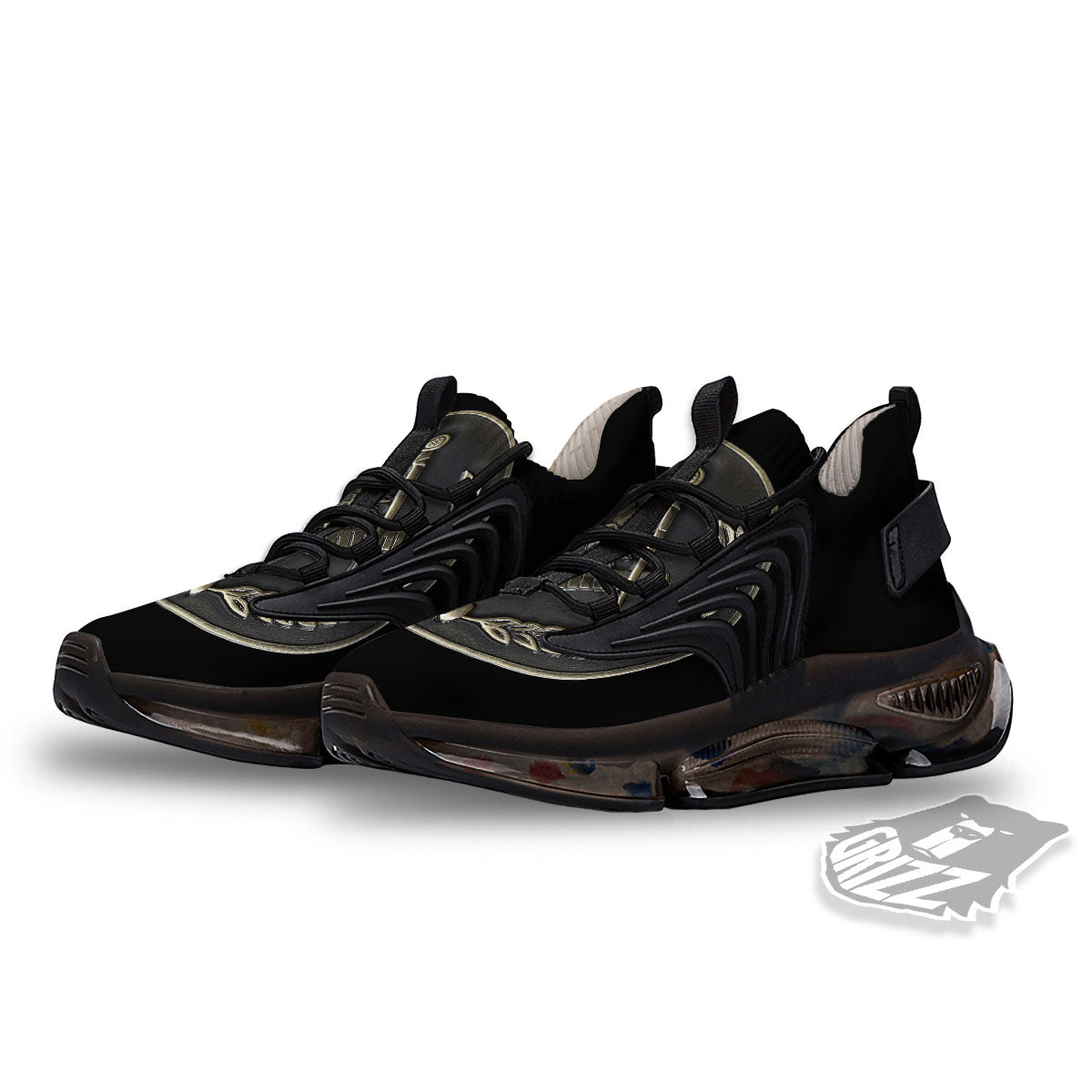 Medal Freemasonry Print Black Gym Shoes-grizzshop