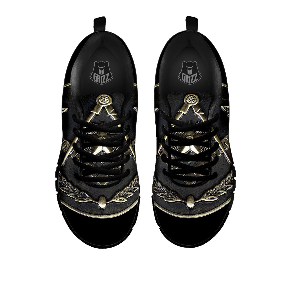 Medal Freemasonry Print Black Sneaker-grizzshop