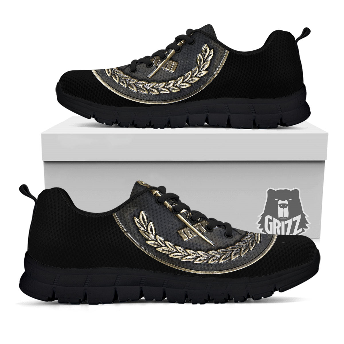 Medal Freemasonry Print Black Sneaker-grizzshop