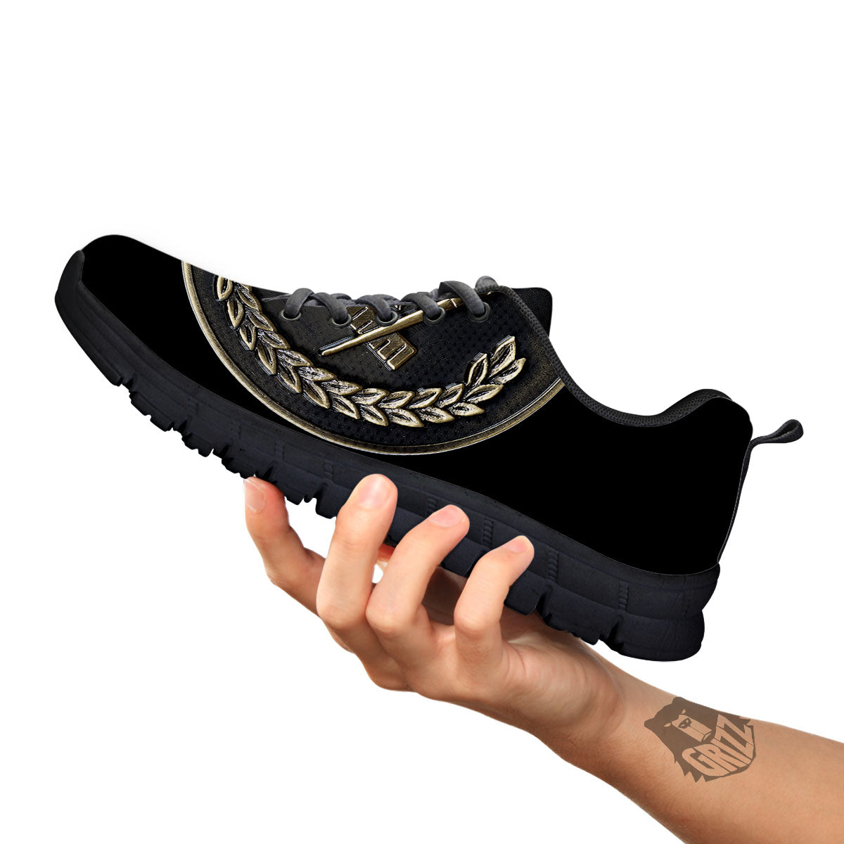 Medal Freemasonry Print Black Sneaker-grizzshop