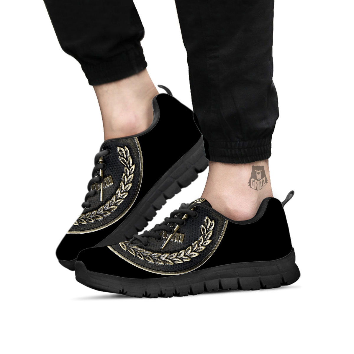 Medal Freemasonry Print Black Sneaker-grizzshop