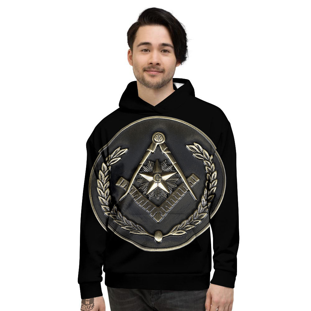 Medal Freemasonry Print Men's Hoodie-grizzshop