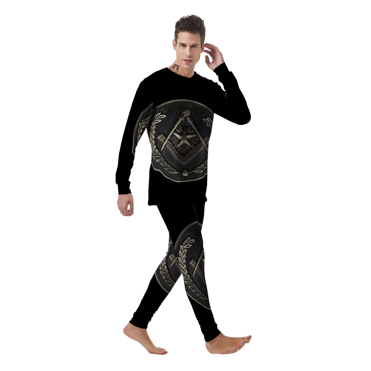 Medal Freemasonry Print Men's Pajamas-grizzshop