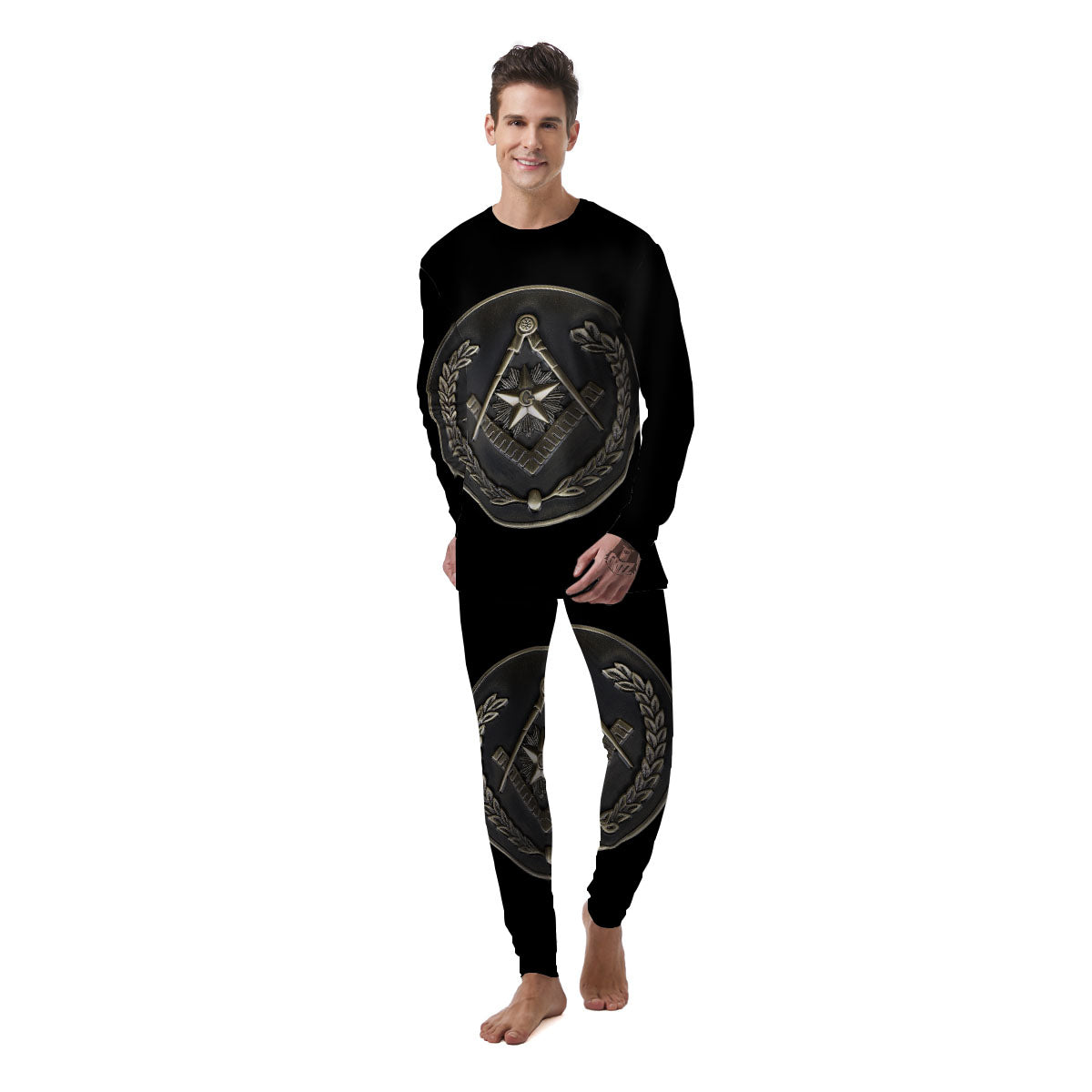 Medal Freemasonry Print Men's Pajamas-grizzshop