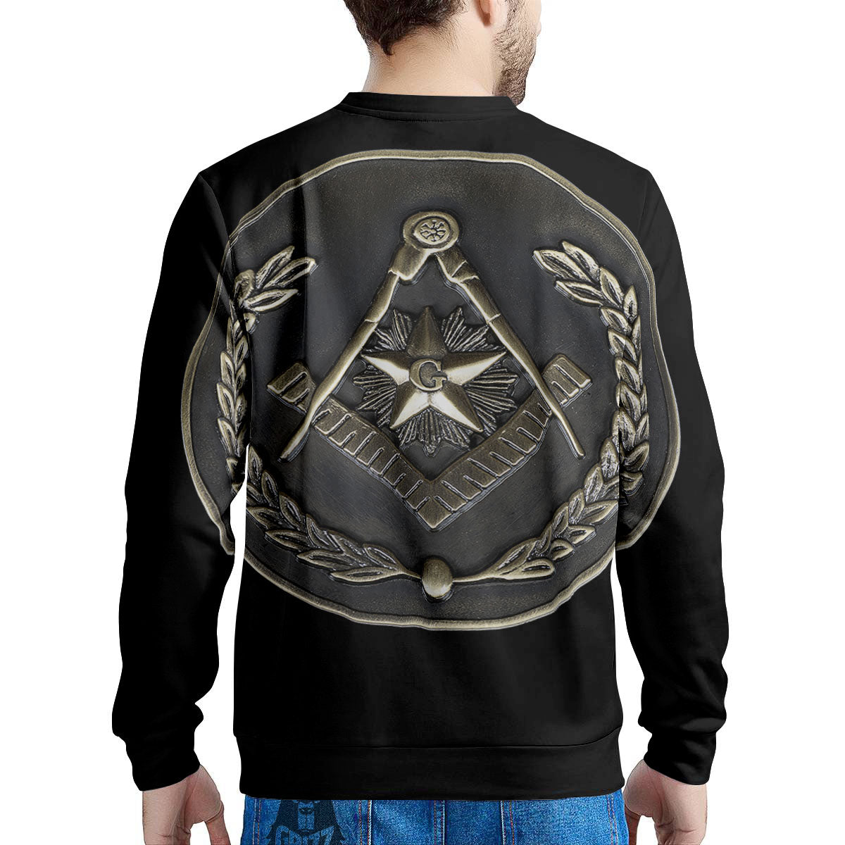 Medal Freemasonry Print Men's Sweatshirt-grizzshop
