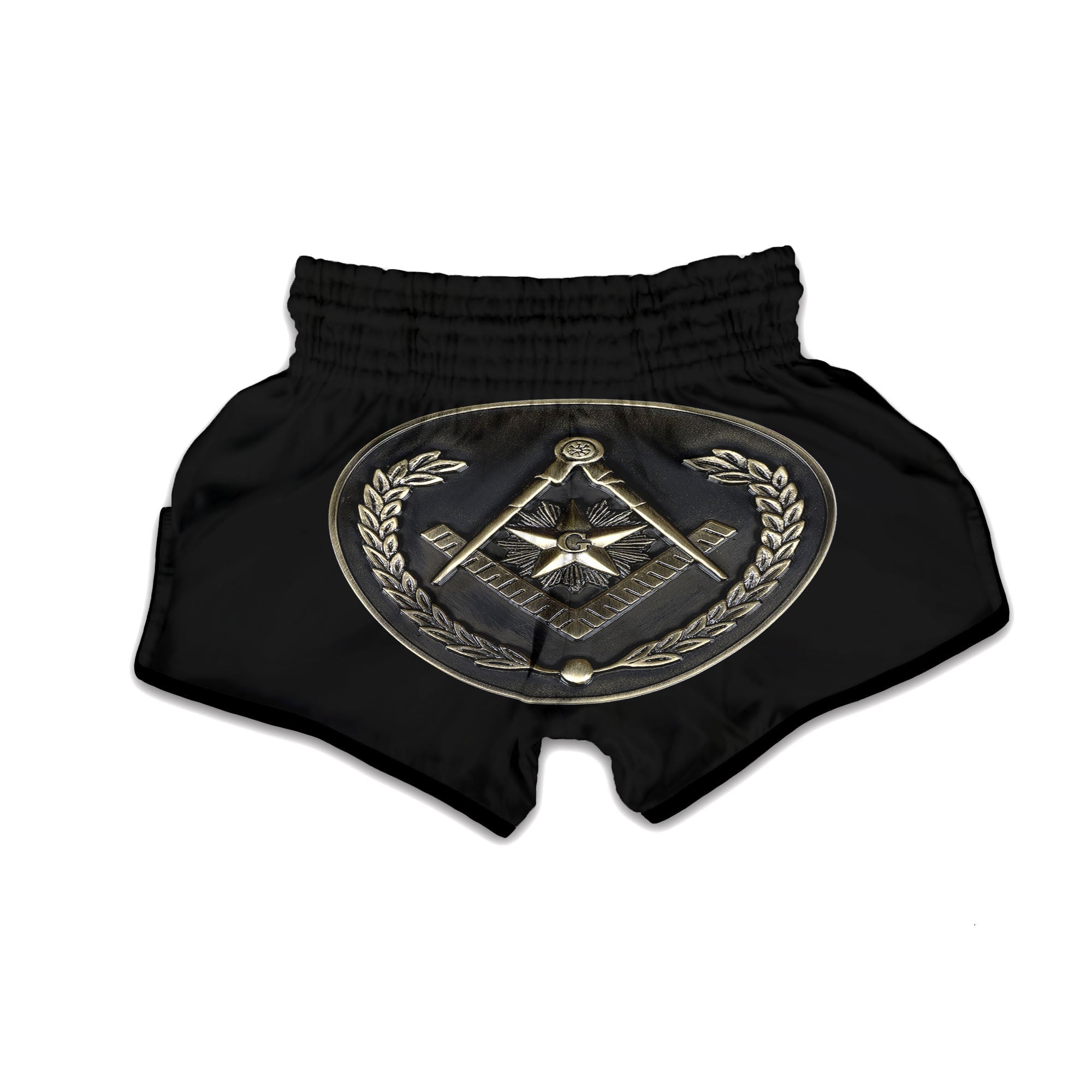 Medal Freemasonry Print Muay Thai Boxing Shorts-grizzshop