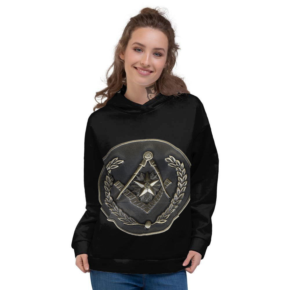 Medal Freemasonry Print Women's Hoodie-grizzshop