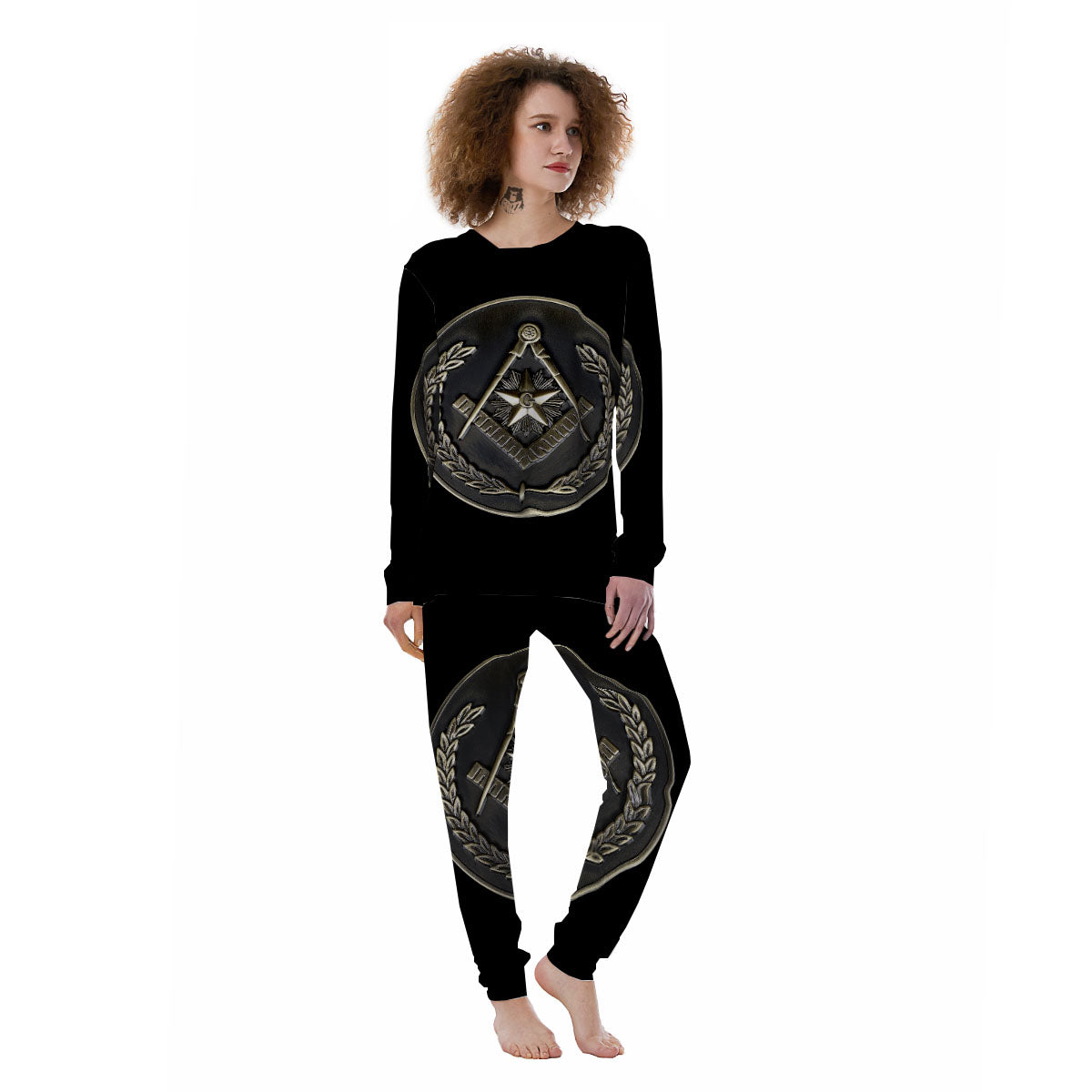 Medal Freemasonry Print Women's Pajamas-grizzshop