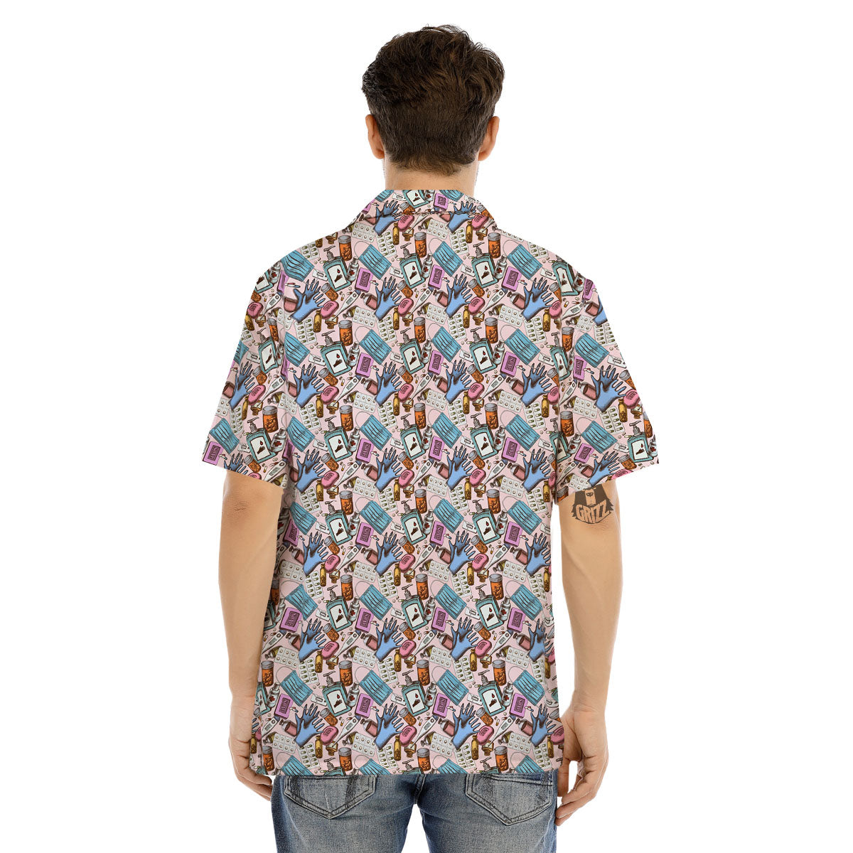 Medical Colorful Print Pattern Men's Hawaiian Shirt-grizzshop