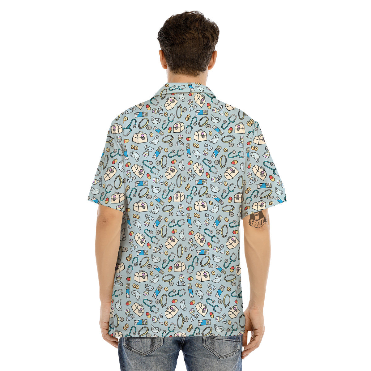 Medical Cute Print Pattern Men's Hawaiian Shirt-grizzshop