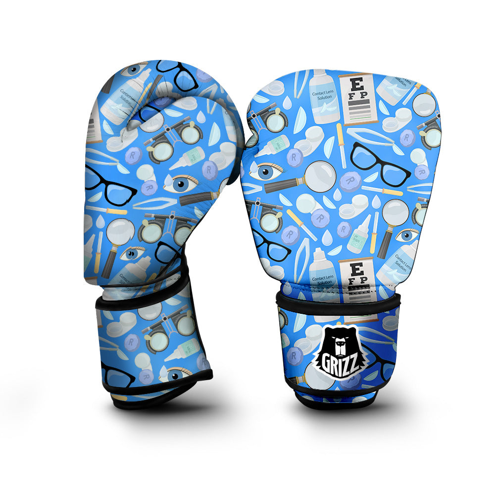 Medical Optometry Accessory Blue Print Pattern Boxing Gloves-grizzshop