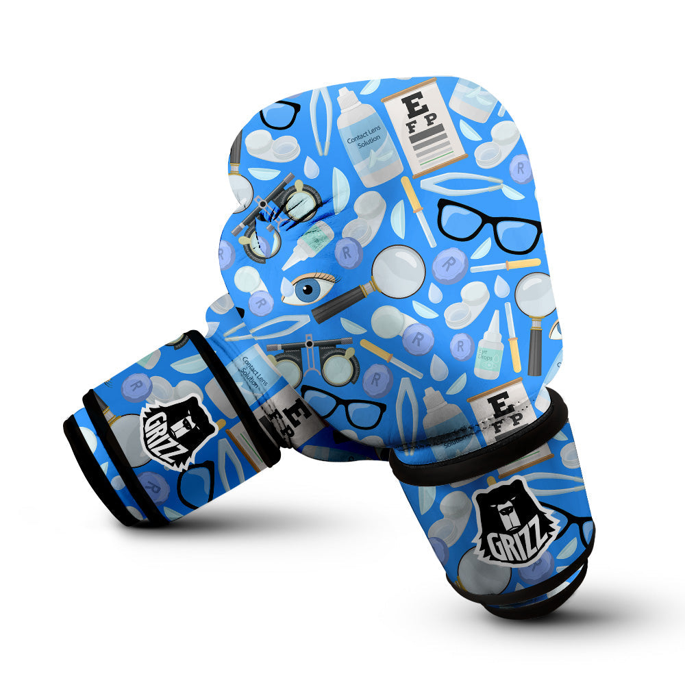 Medical Optometry Accessory Blue Print Pattern Boxing Gloves-grizzshop