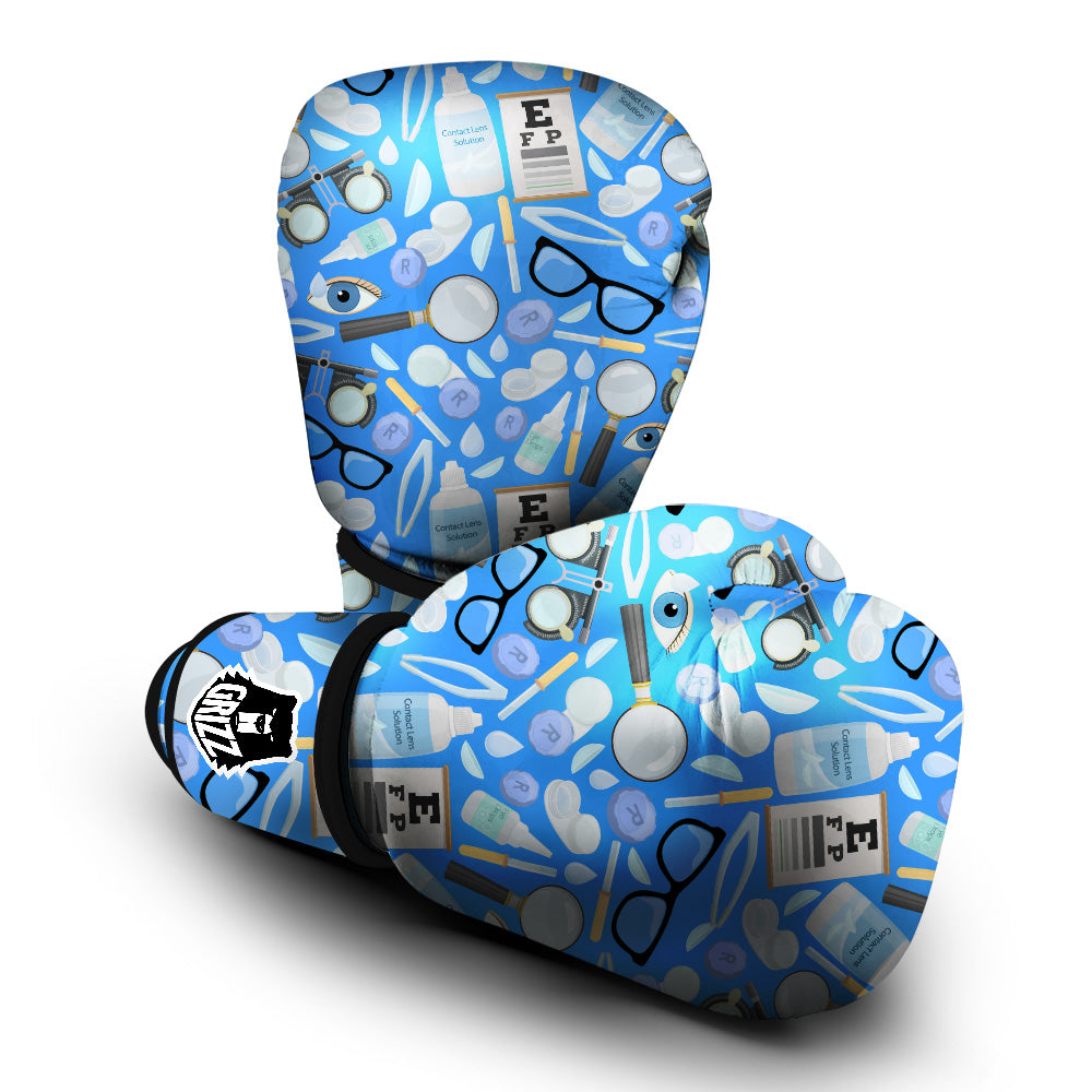 Medical Optometry Accessory Blue Print Pattern Boxing Gloves-grizzshop