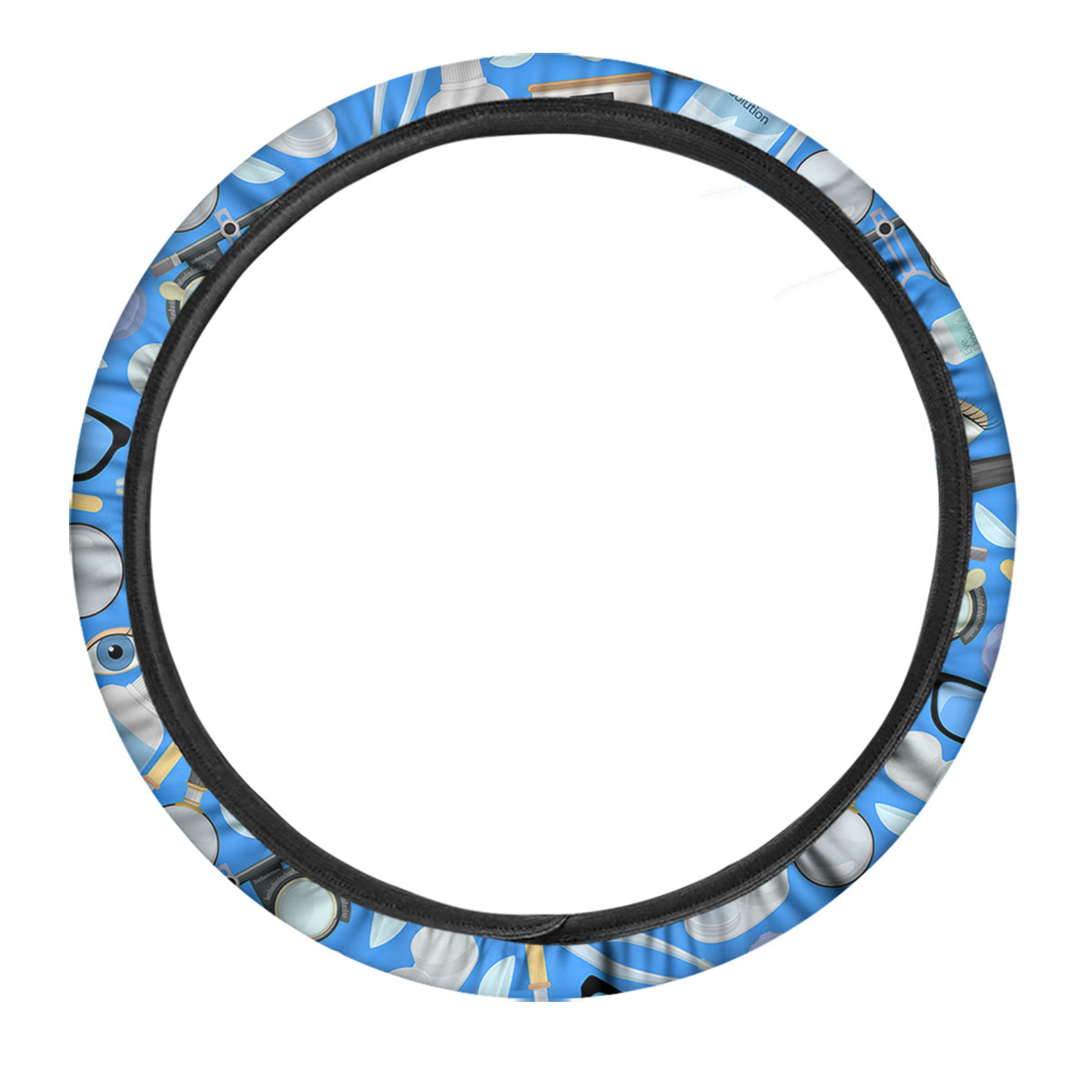 Medical Optometry Accessory Blue Print Pattern Car Steering Wheel Cover-grizzshop