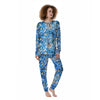 Medical Optometry Accessory Blue Print Pattern Women's Pajamas-grizzshop