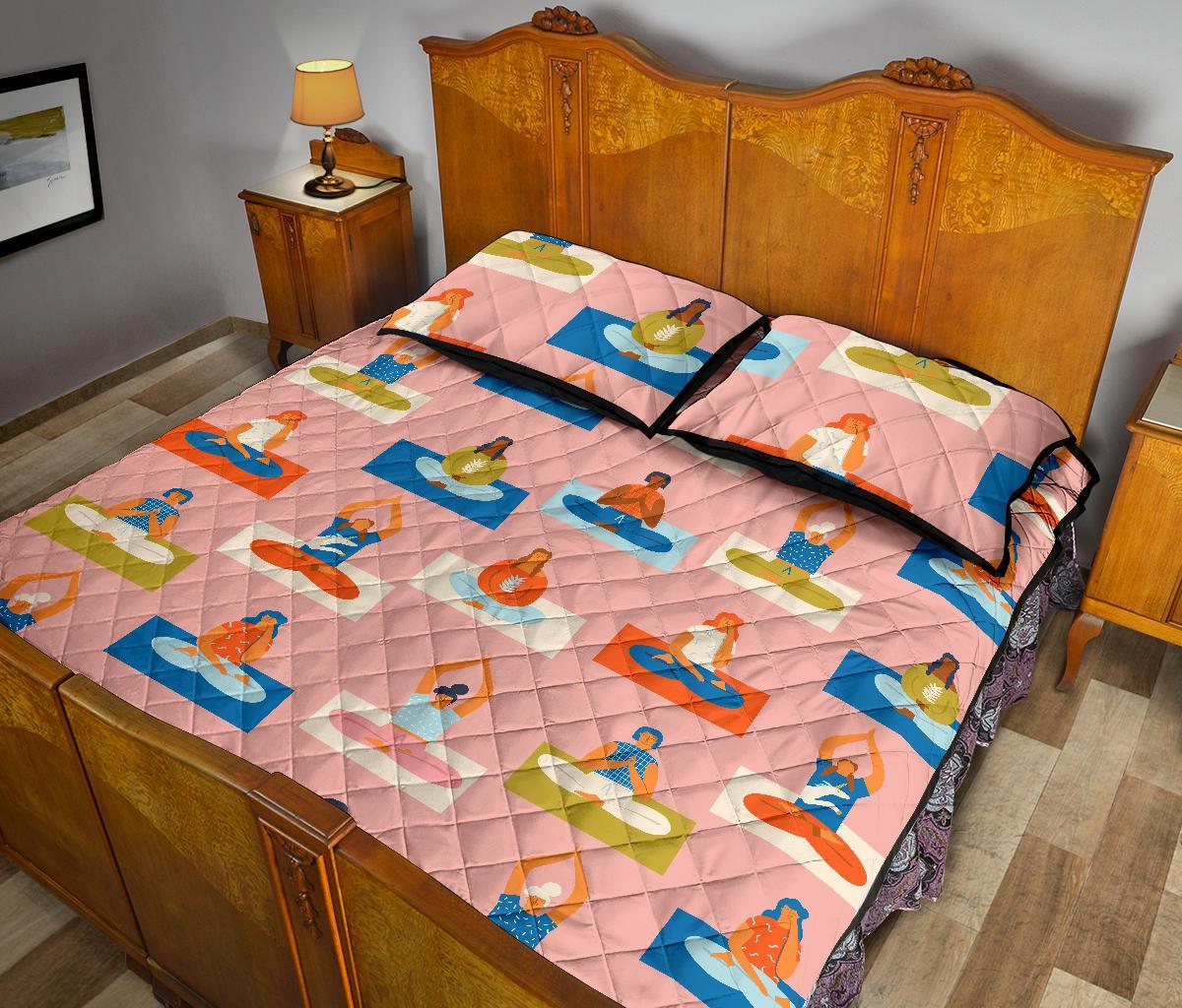 Meditation Yoga Pattern Print Bed Set Quilt-grizzshop