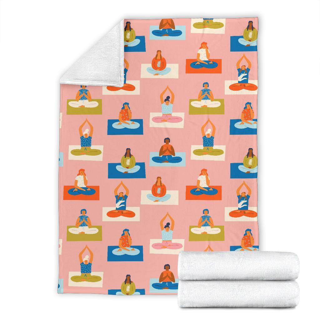 Meditation Yoga Pattern Print Blanket-grizzshop