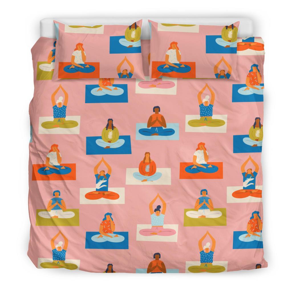 Meditation Yoga Pattern Print Duvet Cover Bedding Set-grizzshop