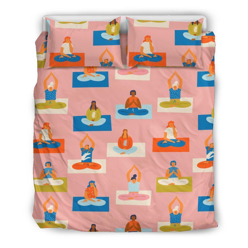 Meditation Yoga Pattern Print Duvet Cover Bedding Set-grizzshop