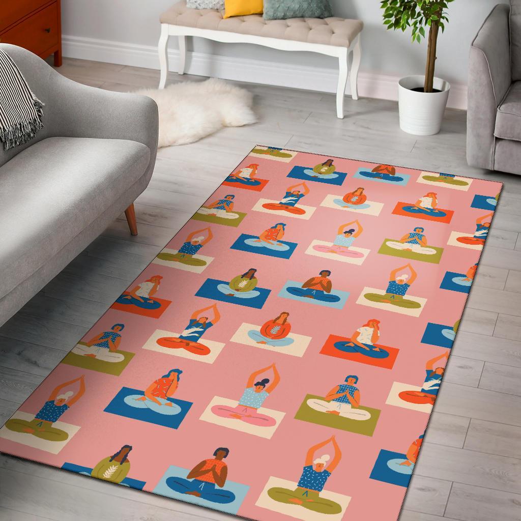 Meditation Yoga Pattern Print Floor Mat-grizzshop