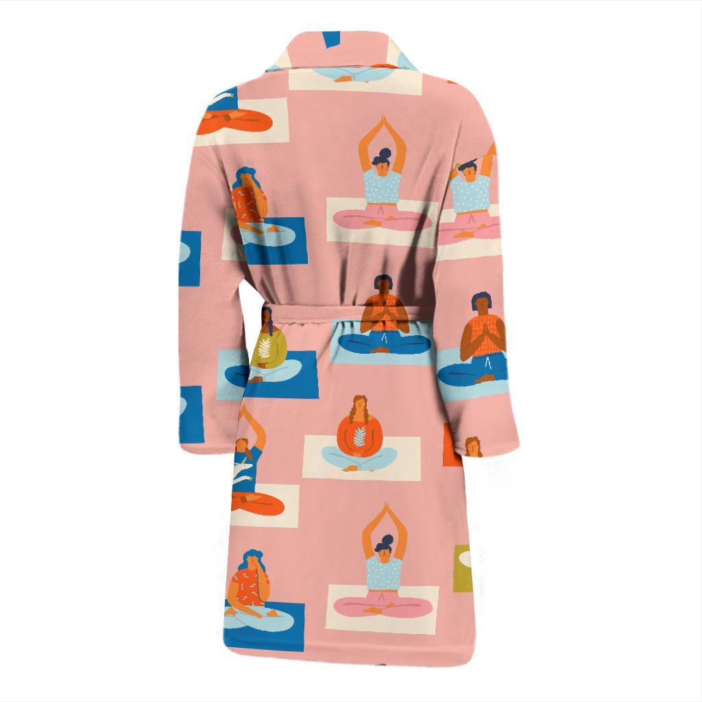 Meditation Yoga Pattern Print Men Long Robe-grizzshop