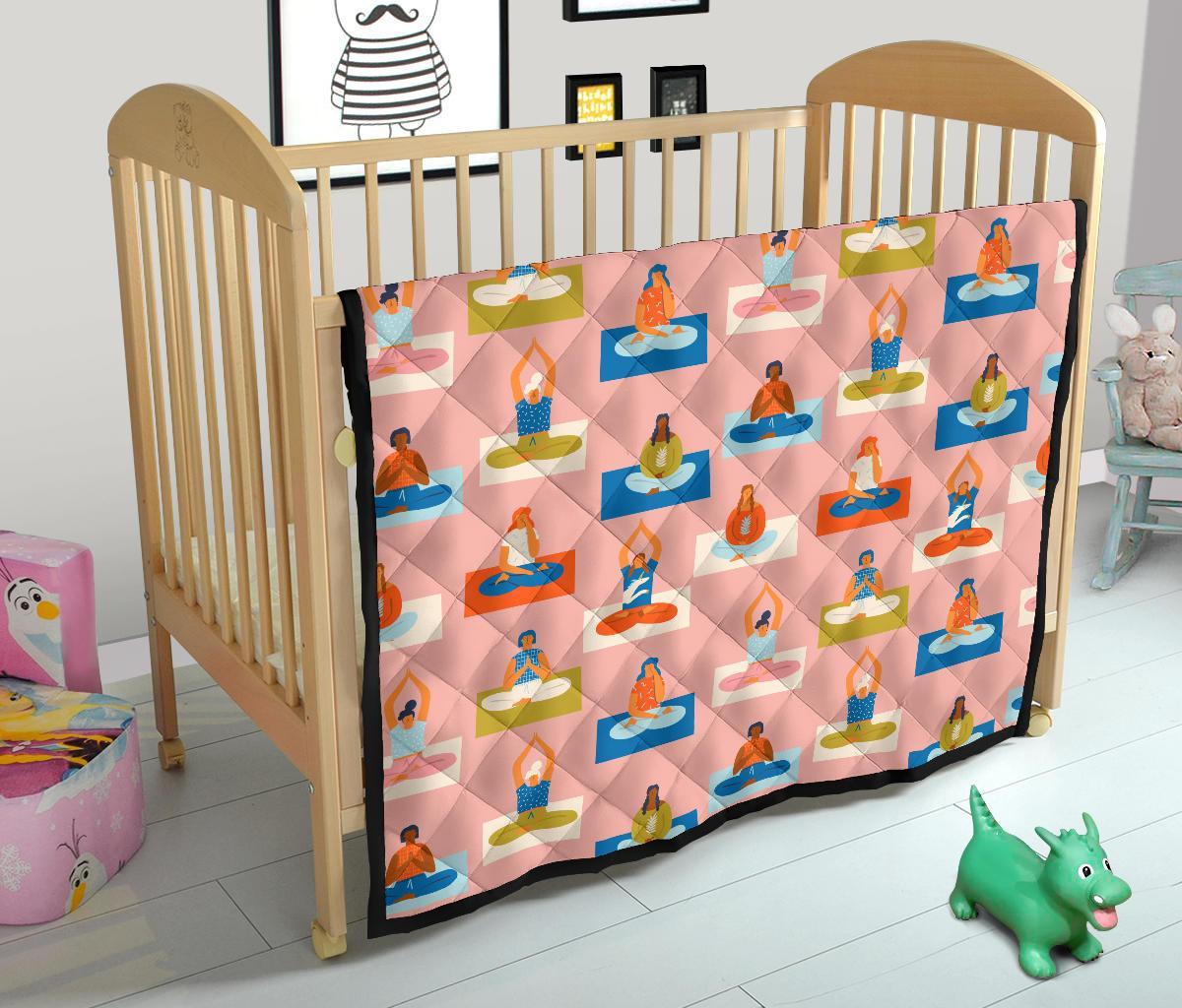 Meditation Yoga Pattern Print Quilt-grizzshop