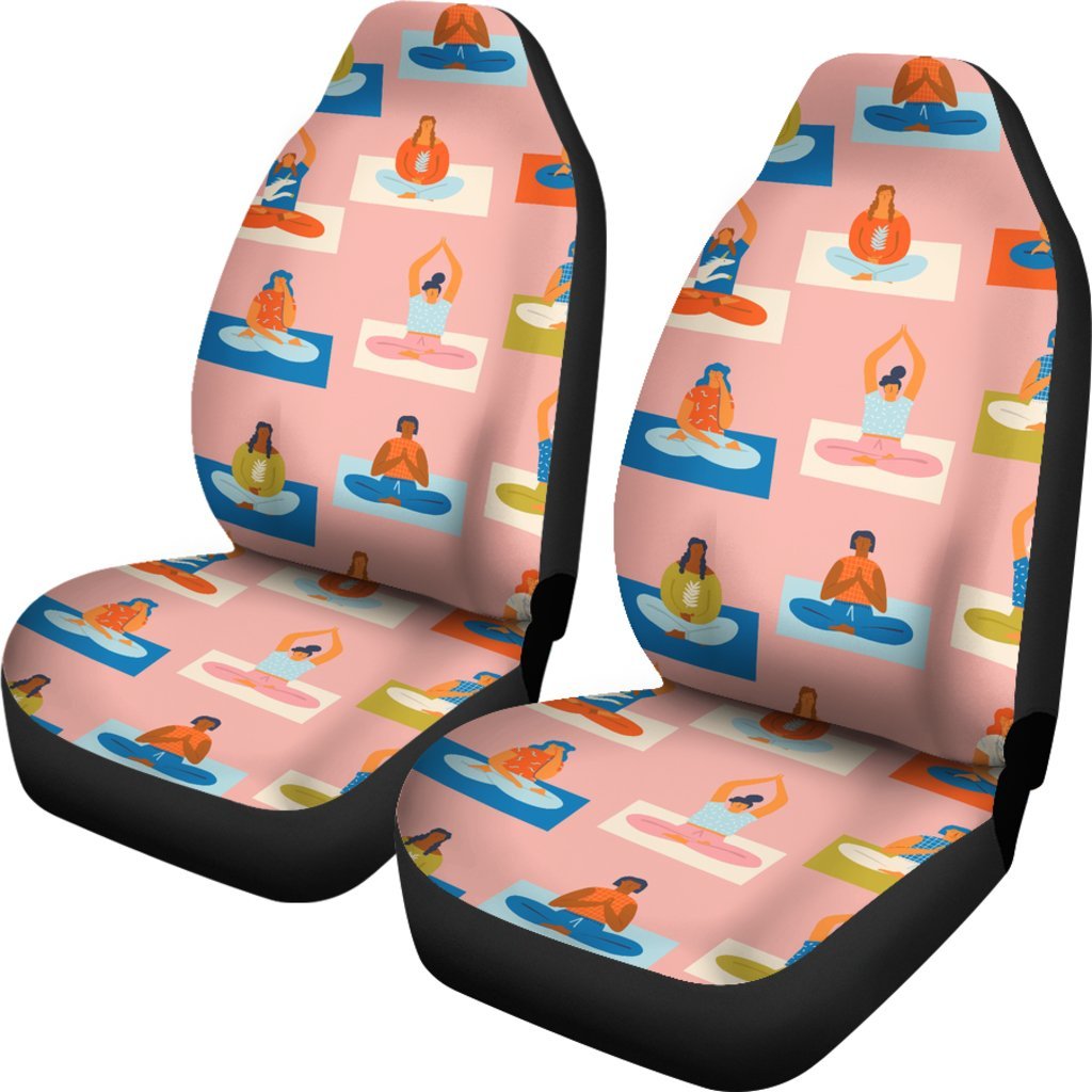 Meditation Yoga Pattern Print Universal Fit Car Seat Covers-grizzshop